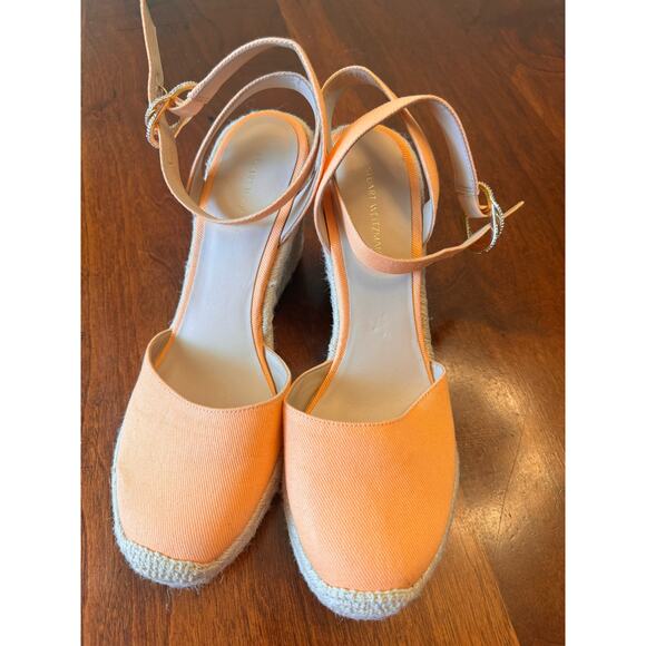 STUART WEITZMAN orange Espadrille Wedge Heel Pumps size 9.5 - Picture 3 of 7